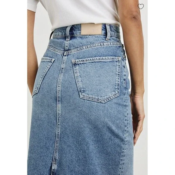 Rails Light Blue Denim Midi Skirt - Picture 2 of 9